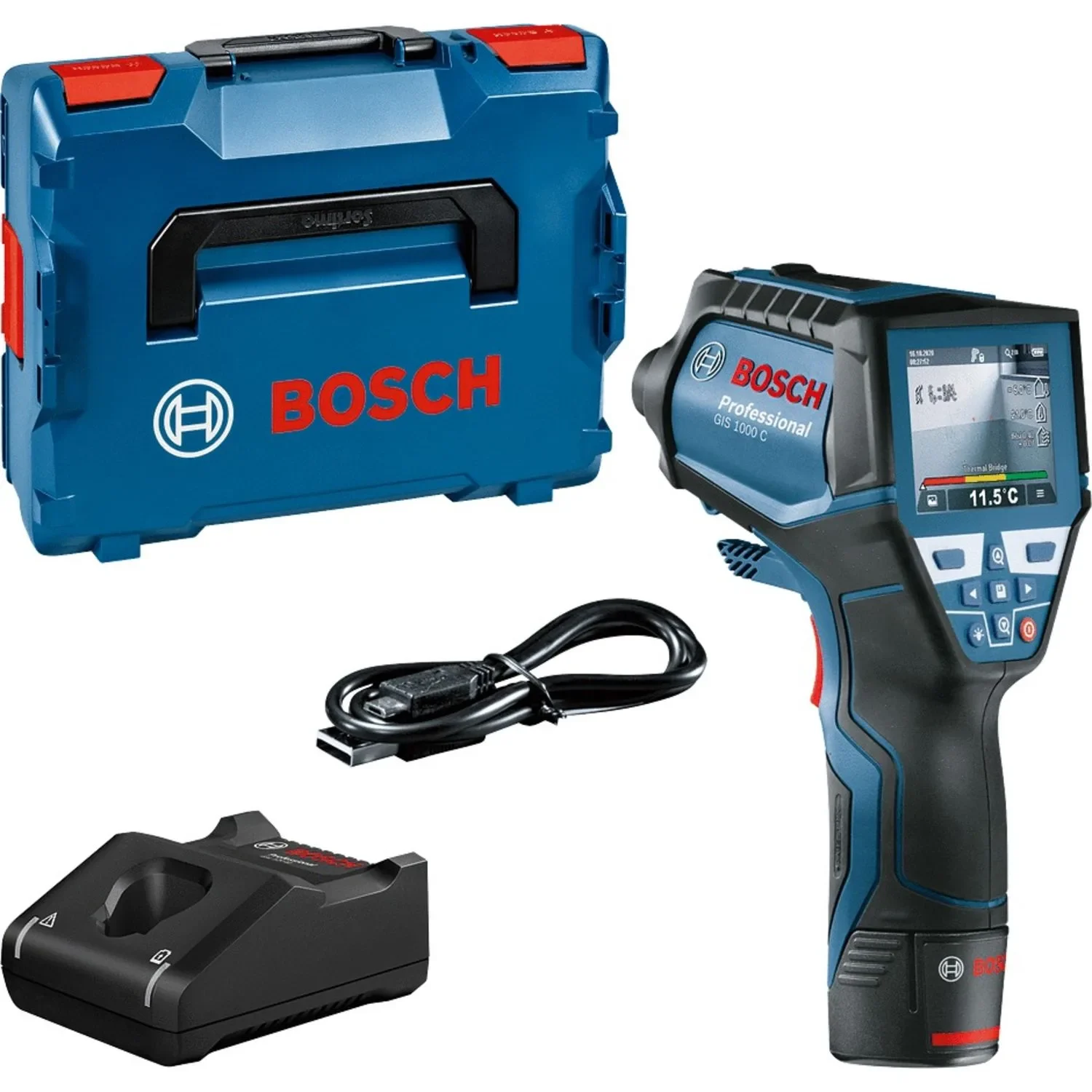 Détecteur thermique Bosch GIS 1000 C Professional + batterie + chargeur + coffret L-BOXX - 0601083301 — vue 1