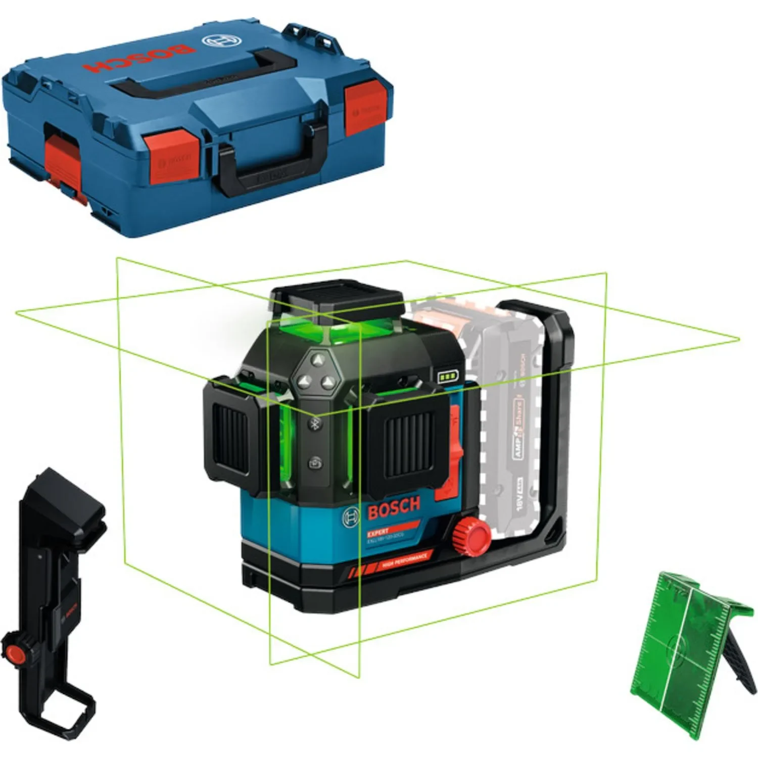 Laser lignes Bosch Expert EXLL18V-120-33CG (sans batterie ni chargeur) + coffret L-BOXX - 0601065B01 — vue 1