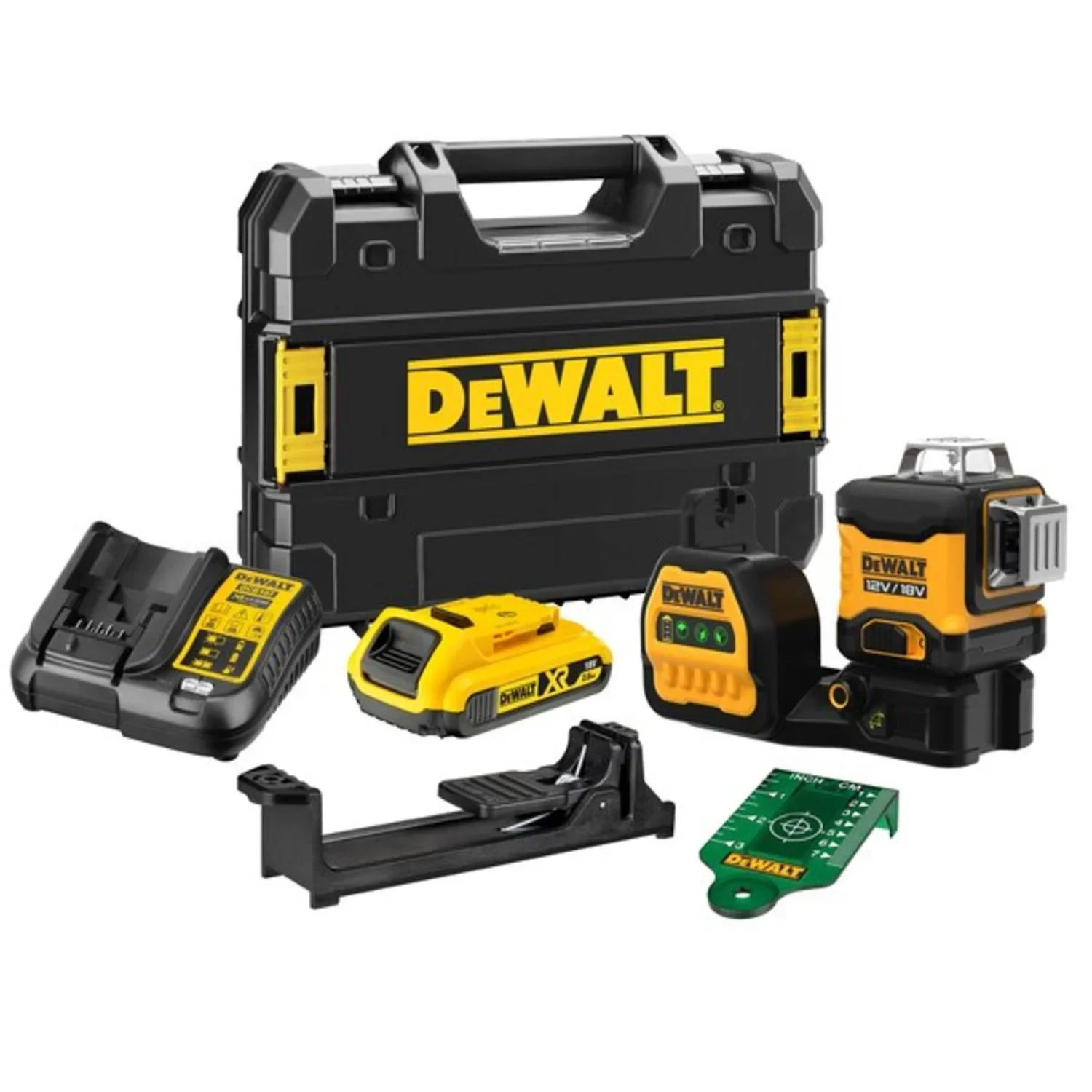 Laser multi-lignes 12V/18V Dewalt XR DCE089D1G18 + batterie XR 2 Ah + chargeur + T-STAK — vue 1