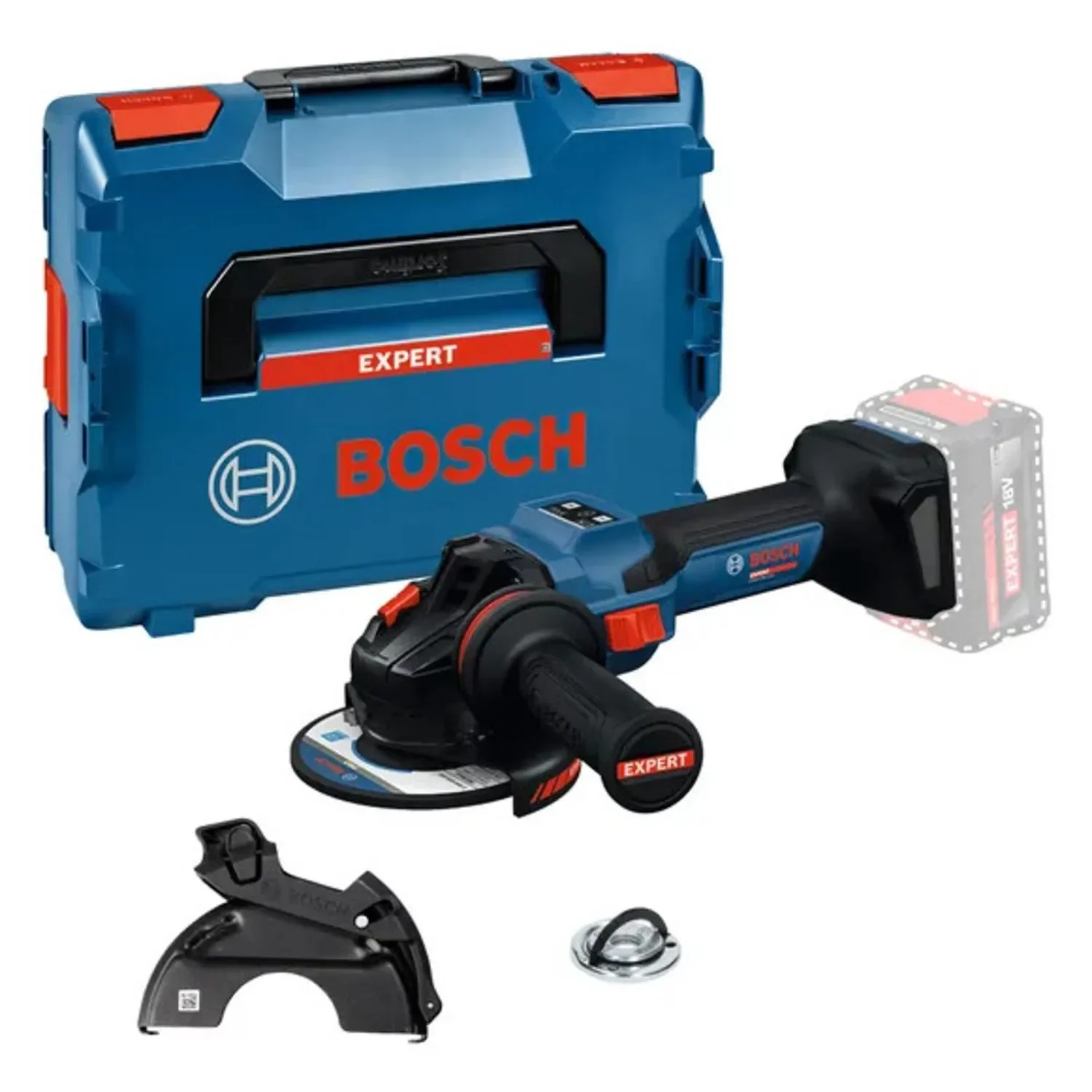 Meuleuse d'angle 18V Bosch EXPERT EXWS18V-15S Biturbo Brushless (sans batterie ni chargeur) + coffret L-BOXX - 06019M6001 — vue 1
