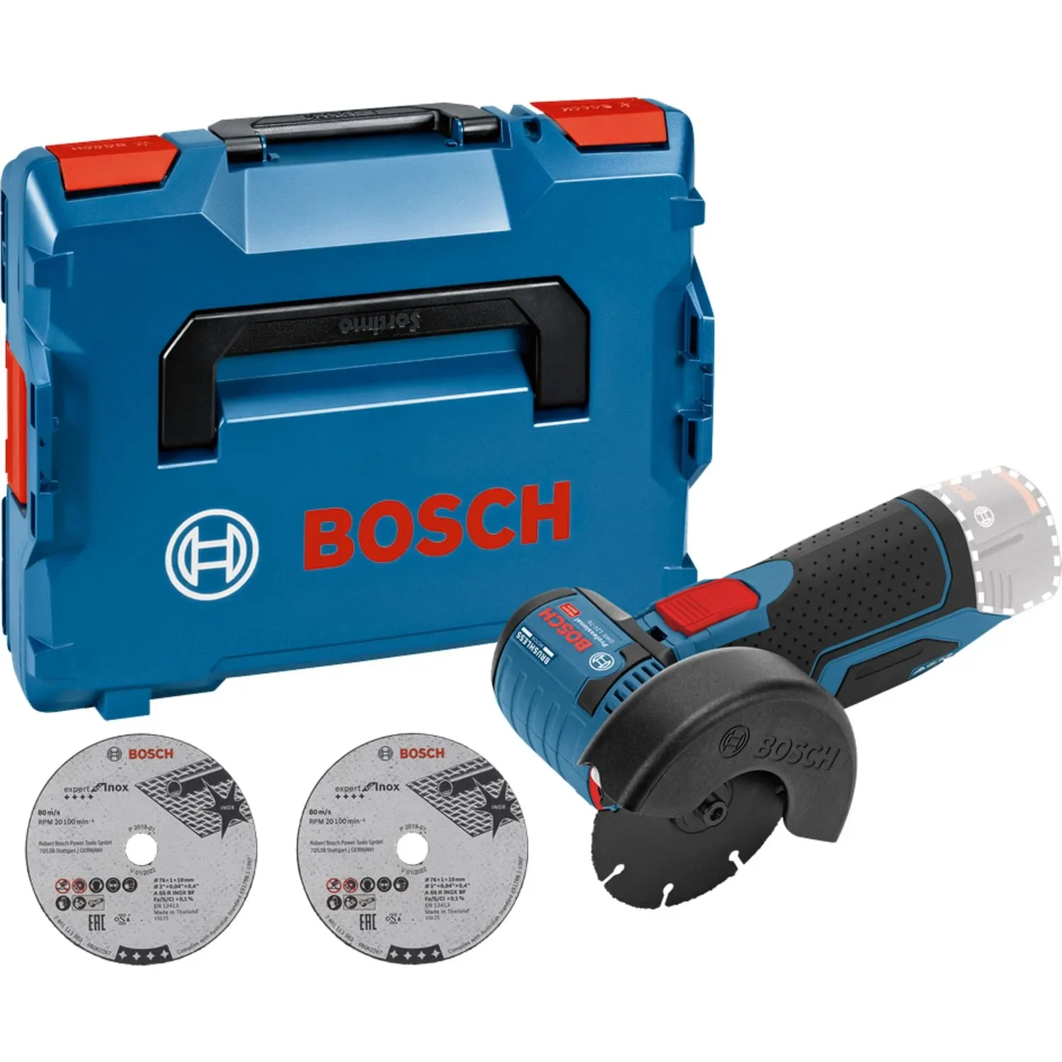 Mini-meuleuse Bosch Professional GWS 12V-76 — Outil nu · L-BOXX — vue 1