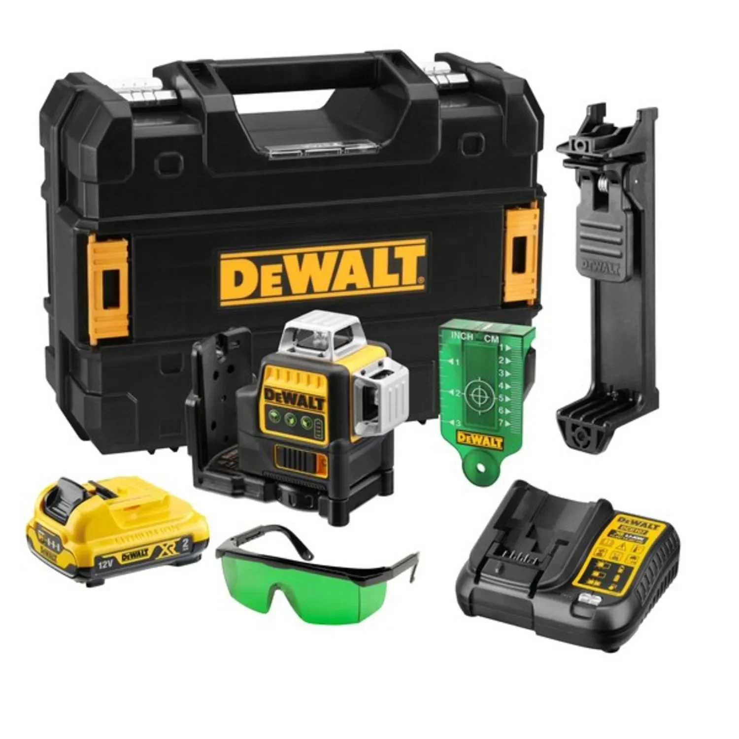 Niveau laser multilignes vert 10,8V Dewalt XR DCE089D1G-QW + batterie 2 Ah + chargeur — vue 1