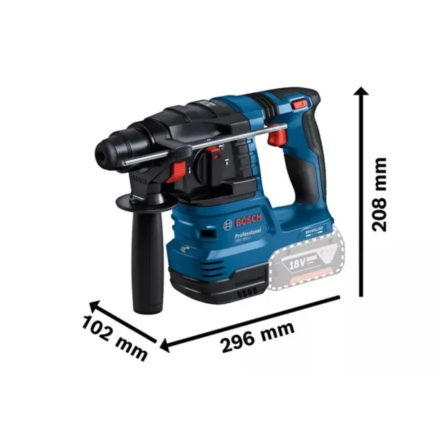 Perforateur SDS-Plus 18V Bosch GBH 18V-22 + 2 batteries 4Ah + chargeur rapide sous L-BOXX - 0611924002 — vue 4