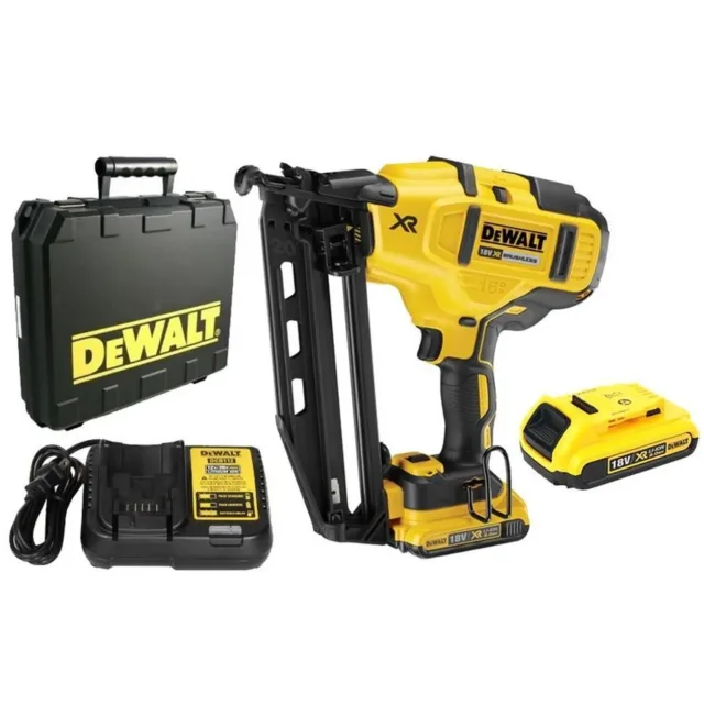 Cloueur de finition 18V XR Dewalt DCN660D2-QW 16 GA + 2 batteries 2 Ah + chargeur + coffret — vue 1