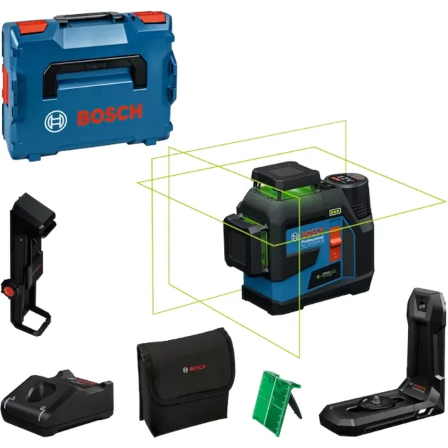 Laser lignes 12V Bosch GLL 12V-100-33 CG Professional + 1 batterie 2 Ah + chargeur rapide + coffret L-BOXX - 0601065401 — vue 1