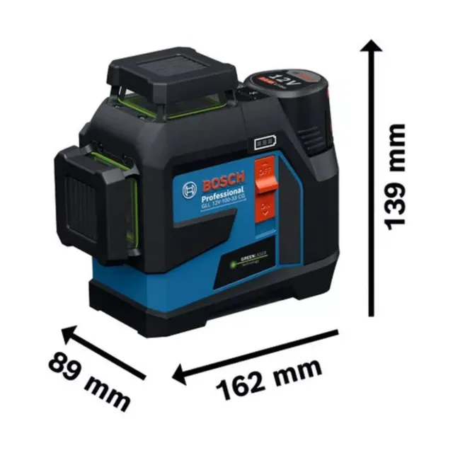 Laser lignes 12V Bosch GLL 12V-100-33 CG Professional + 1 batterie 2 Ah + chargeur rapide + coffret L-BOXX - 0601065401 — vue 4
