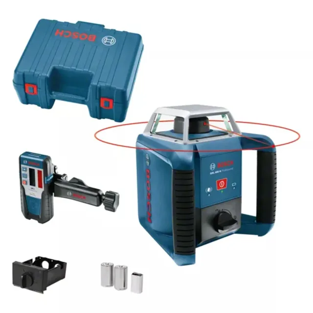 Laser rotatif Bosch GRL 400 H Professional + 2 piles 1,5 V LR20 + 1 pile 9V 6LR61 + coffret - 0601061800 — vue 1