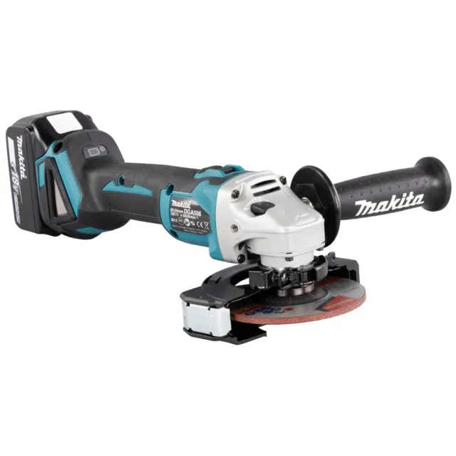 Meuleuse 18V Makita DGA506RTJ + 2 batteries Li-ion 5 Ah BL1850 + chargeur DC18RC + Coffret MAKPAC — vue 5