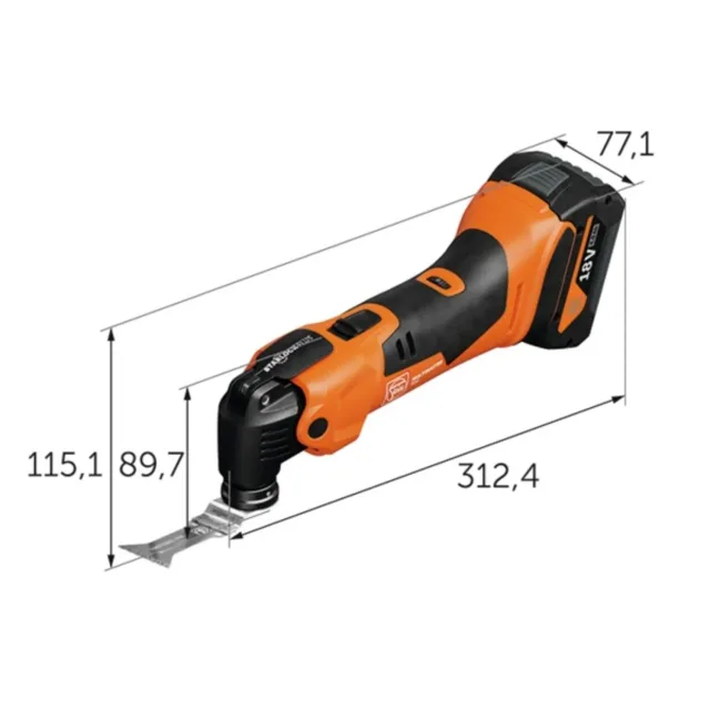 Multimaster 18V Fein AMM 500 AS + batterie 2 Ah + chargeur en sac nylon - 71293869000 — vue 3