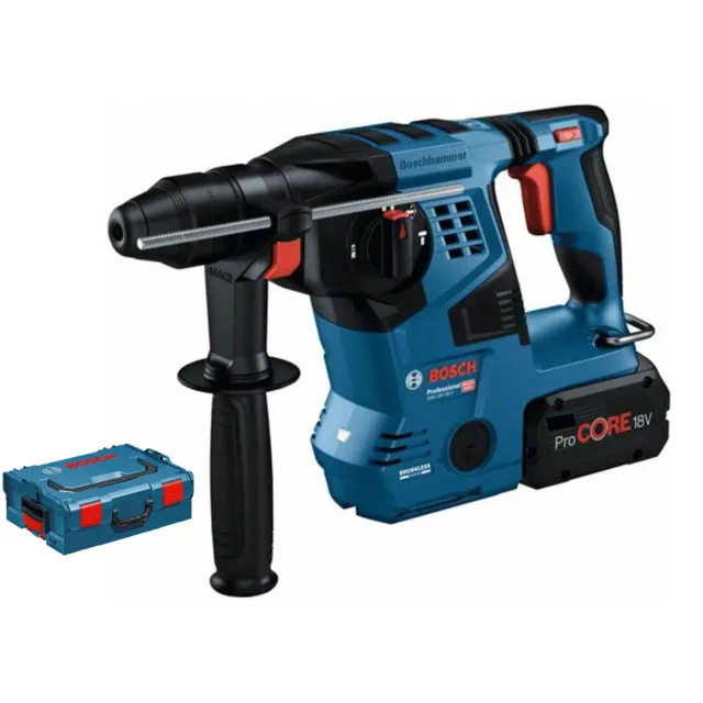 Perforateur SDS Plus 18V Bosch GBH 18-28 + 2 x batteries 5,5 Ah + chargeur + coffret L-BOXX - 0611921005 — vue 1