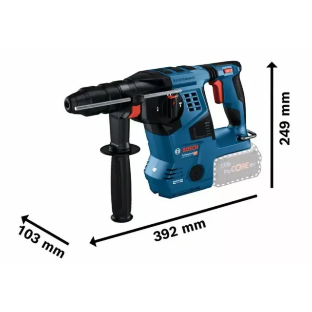 Perforateur SDS Plus 18V Bosch GBH 18-28 + 2 x batteries 5,5 Ah + chargeur + coffret L-BOXX - 0611921005 — vue 3